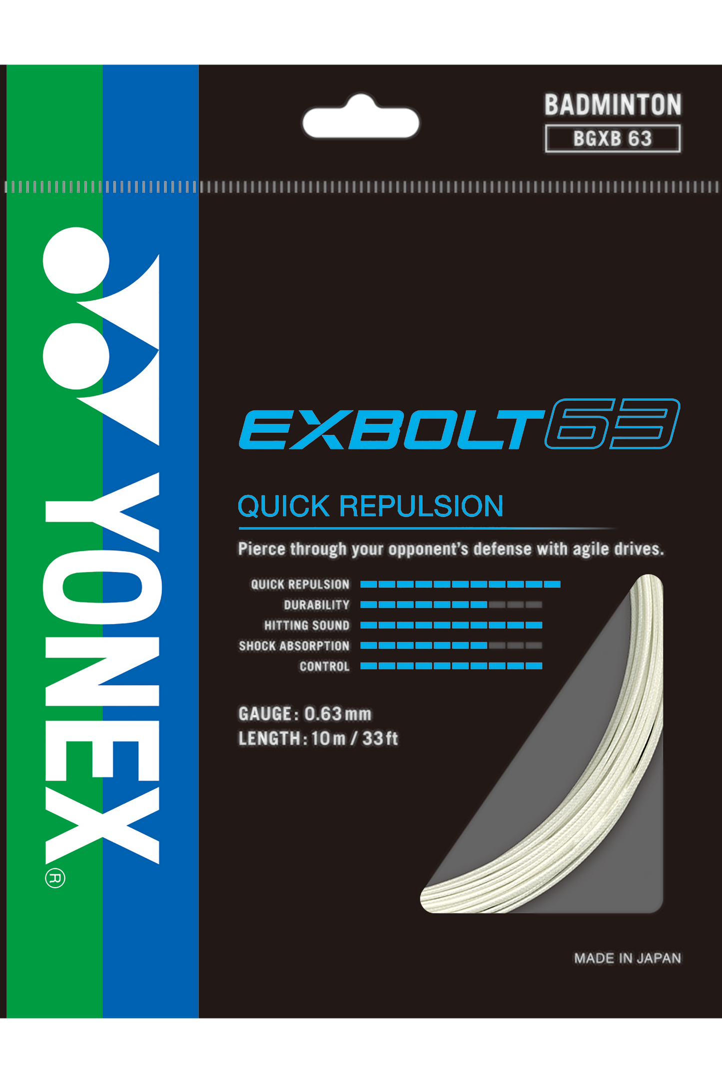 EXBOLT 63 Yonex Badminton String Set (10m)
