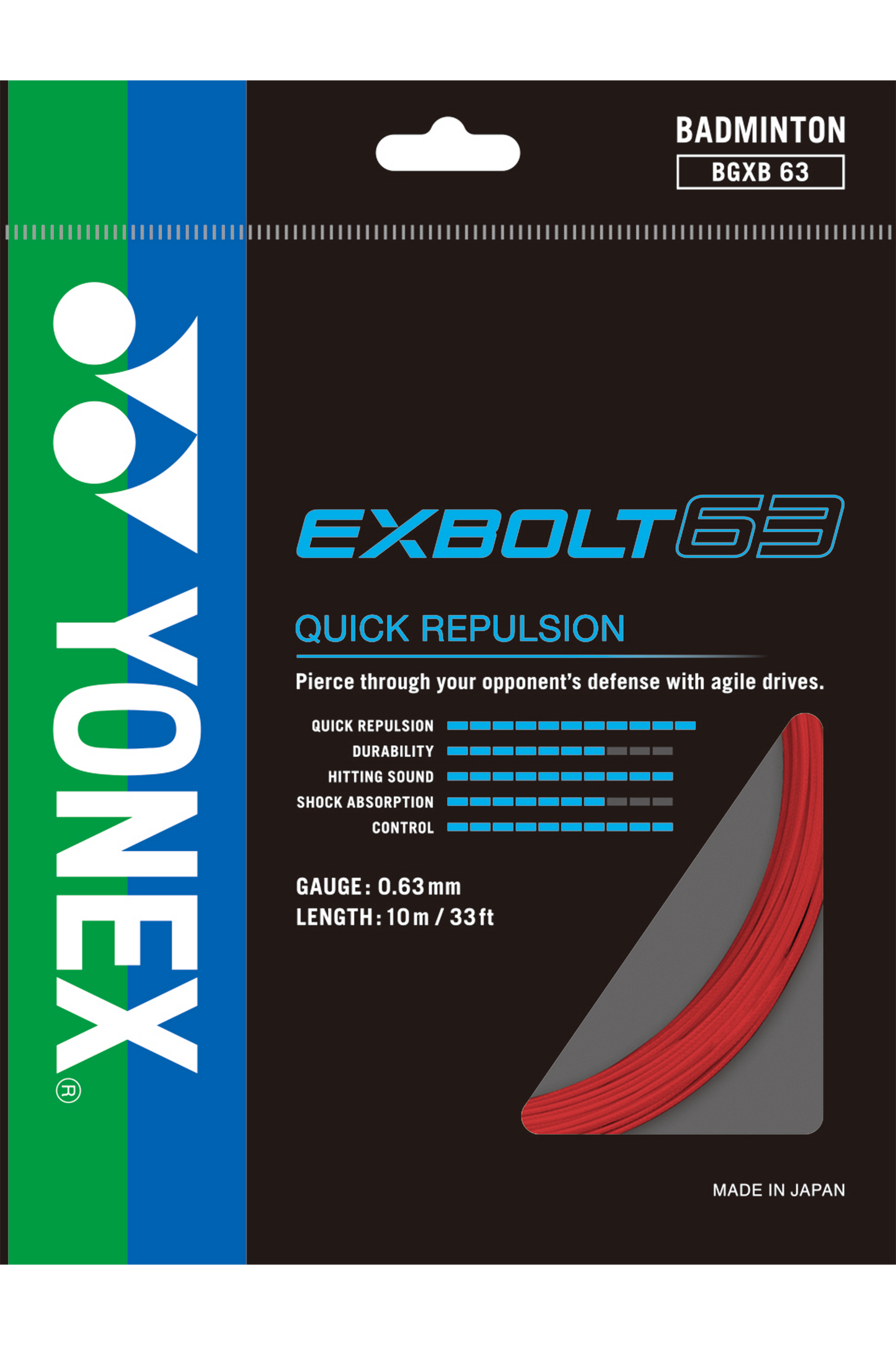 EXBOLT 63 Yonex Badminton String Set (10m)
