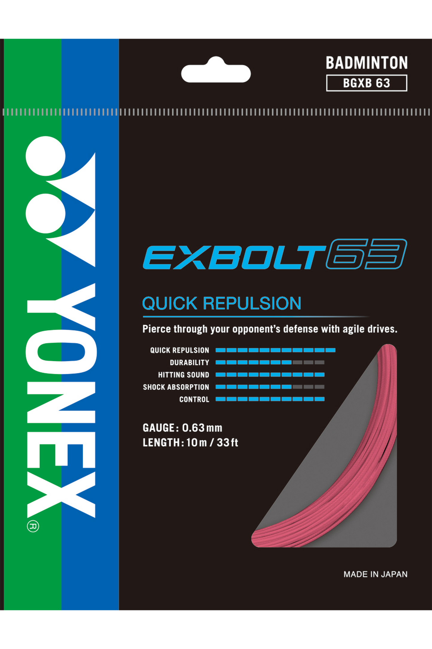 EXBOLT 63 Yonex Badminton String Set (10m)