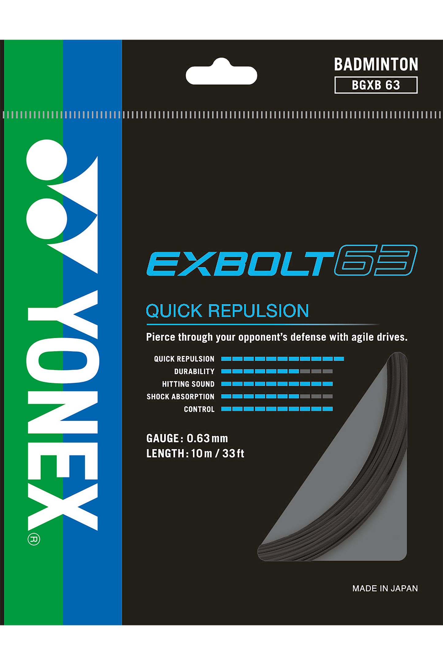 EXBOLT 63 Yonex Badminton String Set (10m)