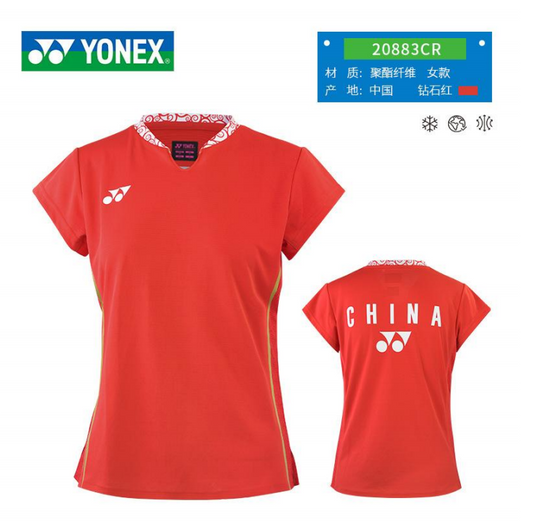 YONEX China Badminton National team 2024 Paris Olympic Women's Shirt (Crystal Red) 20883CR-367