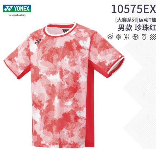 Yonex Men's Tournament Crew Neck T-Shirt (Pearl-Red) 10575EX-321