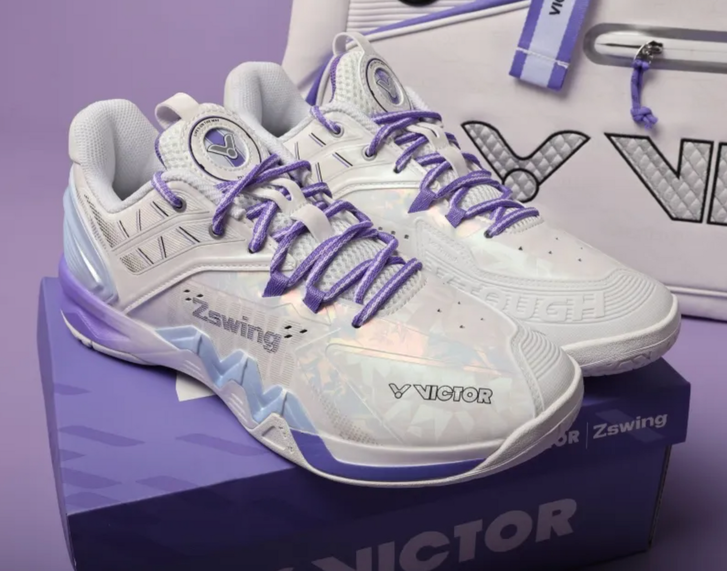 Victor P8500NLiteZSW badminton shoes(white & light Dahlia)